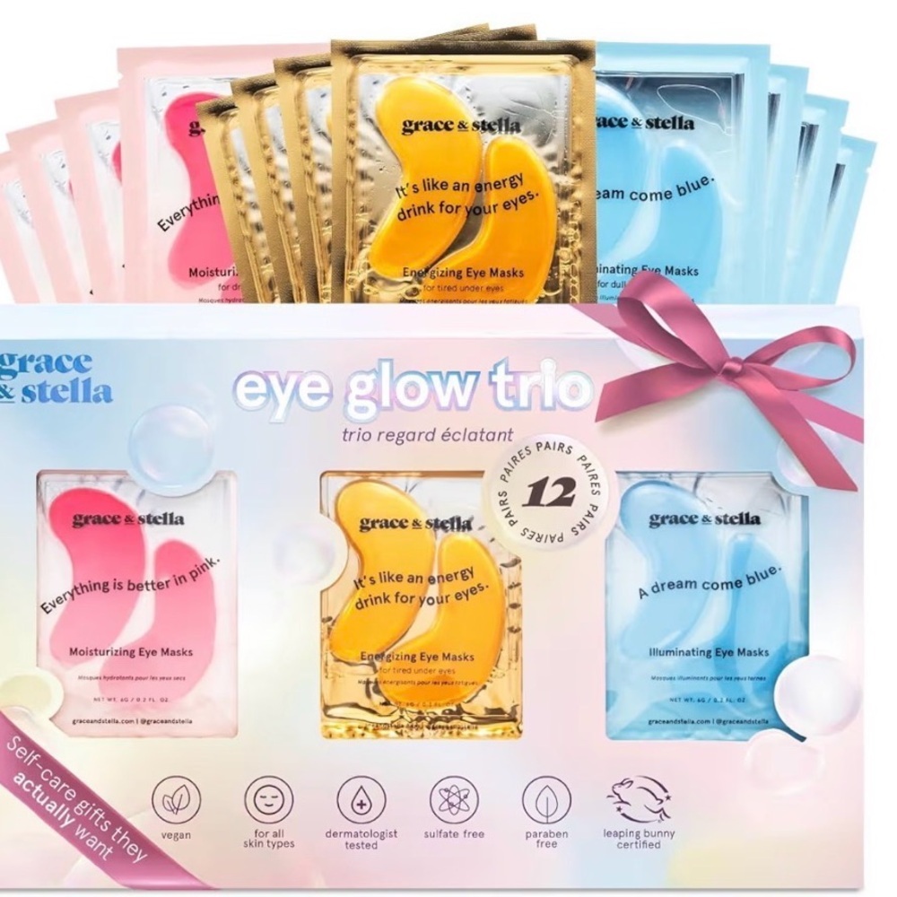 Grace & Stella Eye Glow Trio set of 12 under-eye Masks‎